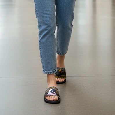 Women's Black Panthers Slides