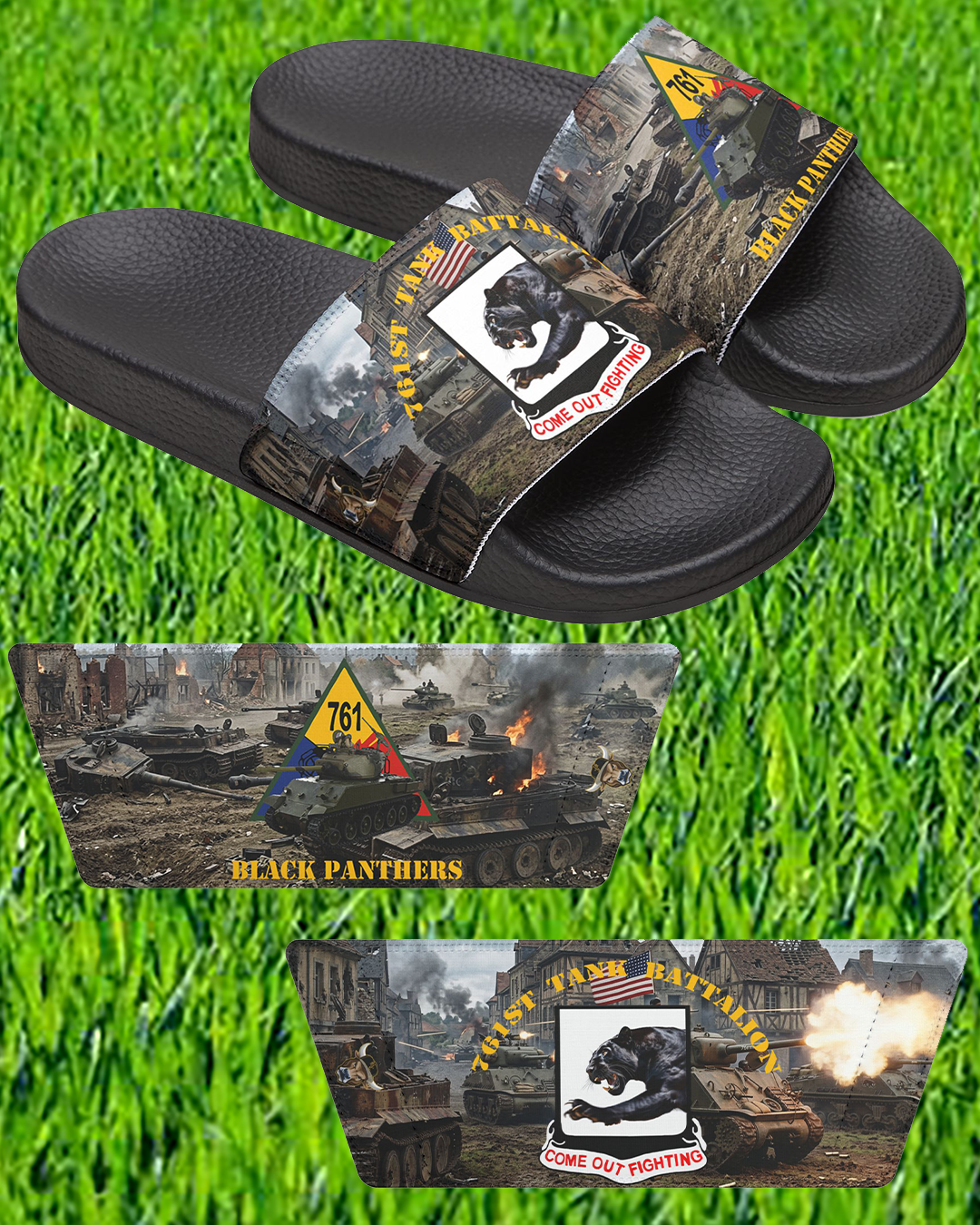 Men's Black Panthers Slides