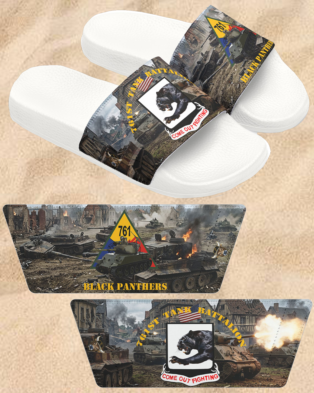 Men's Black Panthers Slides