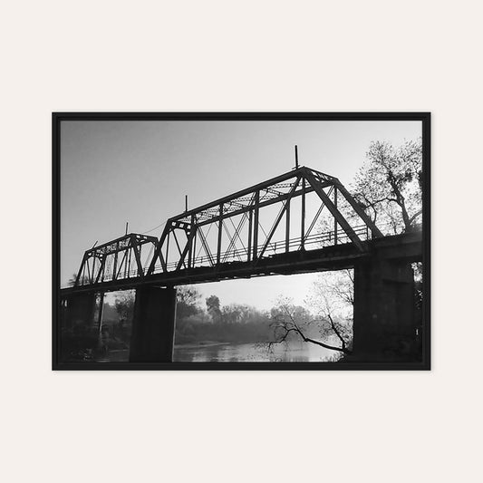 Old Railroad Bridge  B&W Framed Print
