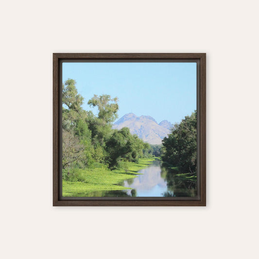 Buttes on The Water Framed Print