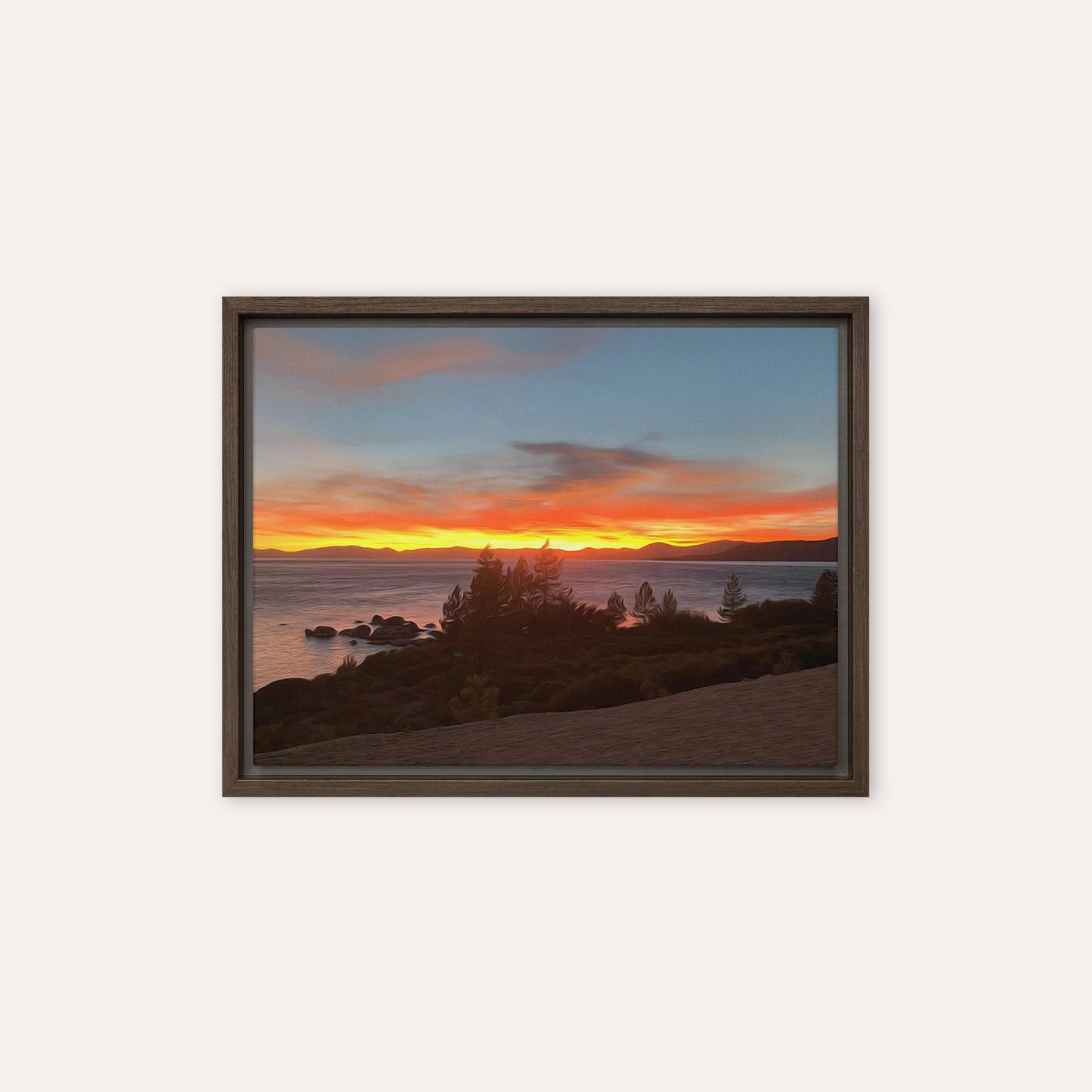 Tahoe Sunset Framed Print