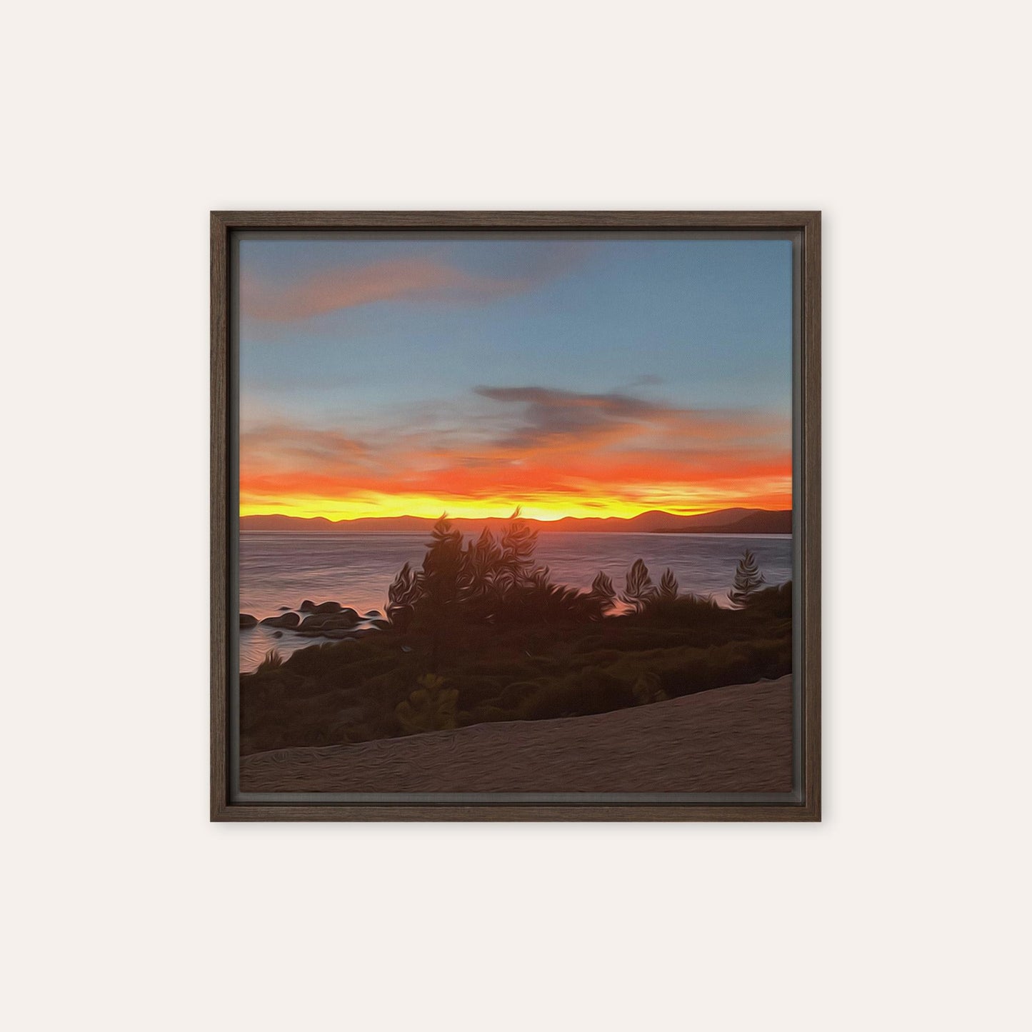Tahoe Sunset Framed Print