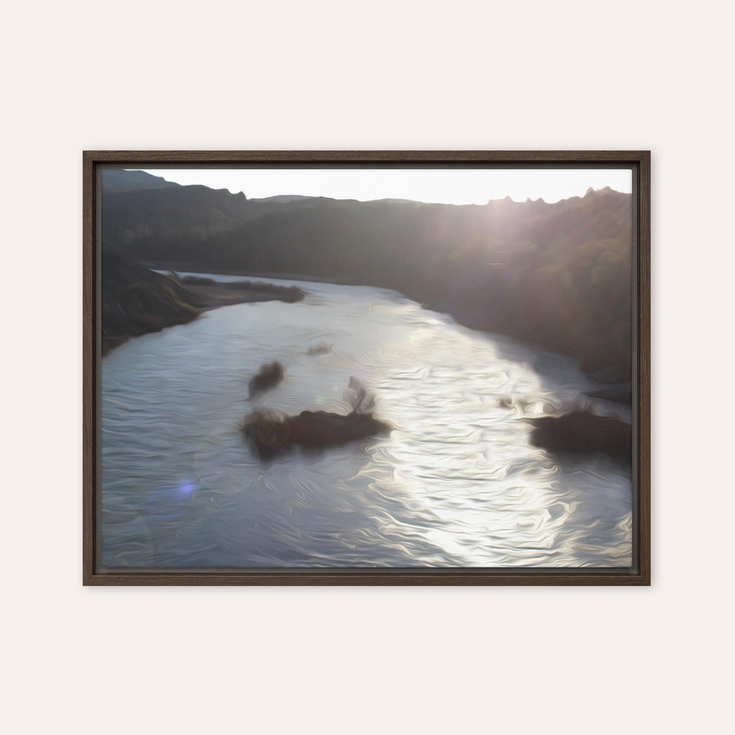 River Sunrise Framed Print