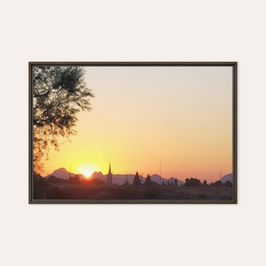 Sunrise Above The Buttes Framed Print