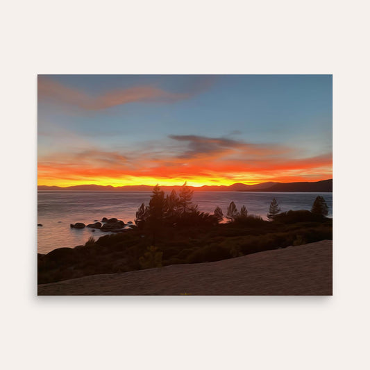 Tahoe Sunset Photo Paper Poster